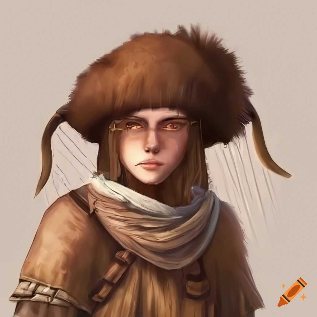 colonist in bison clothes with bow and arrow