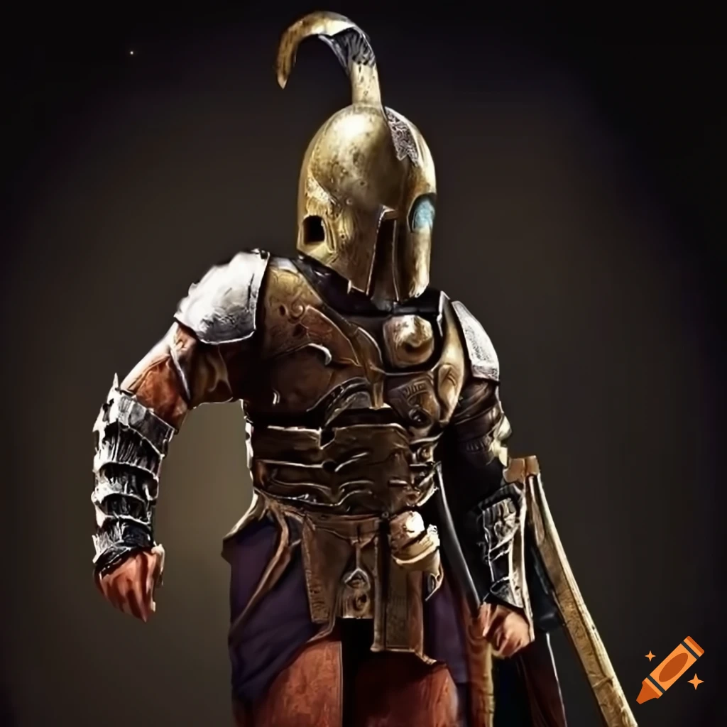 illustration of a medieval space gladiator