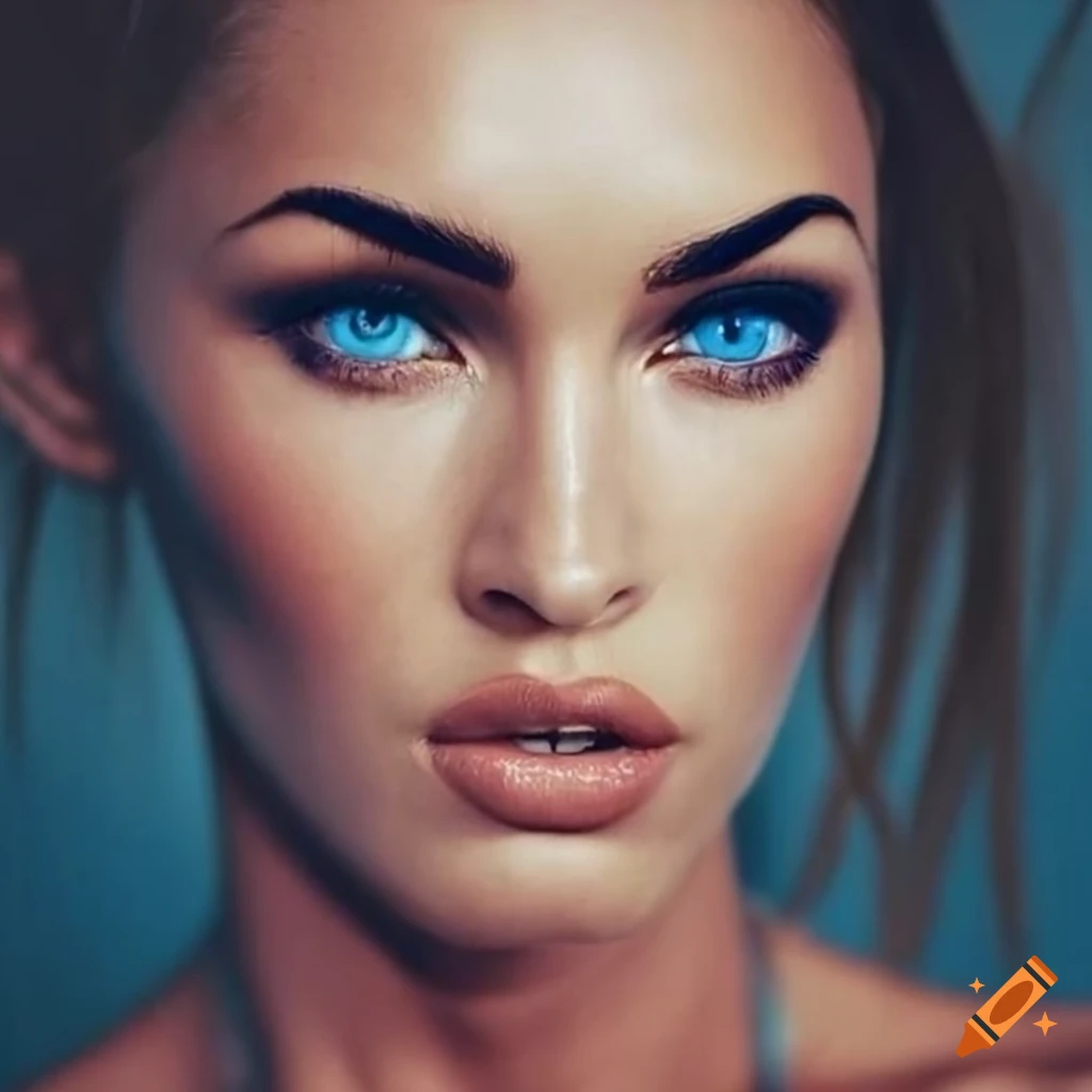 Portrait Of Megan Fox With Stunning Blue Eyes On Craiyon 5357