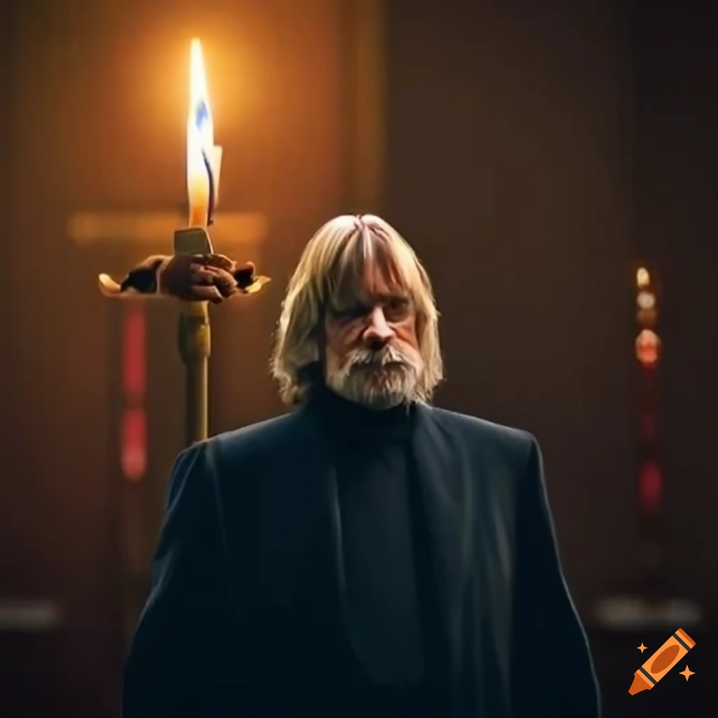 Johan derksen lighting a candle in a church