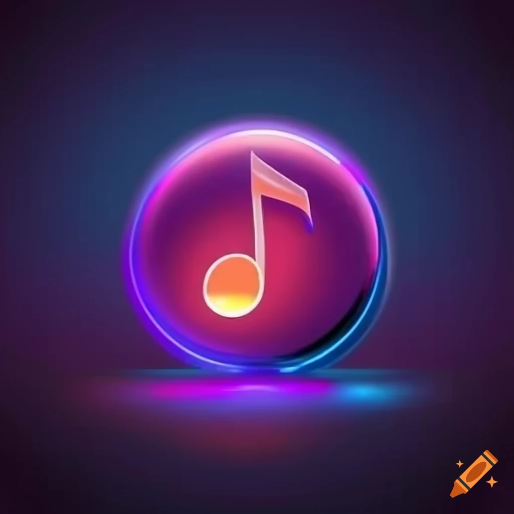 2d button with music note for game background music on Craiyon