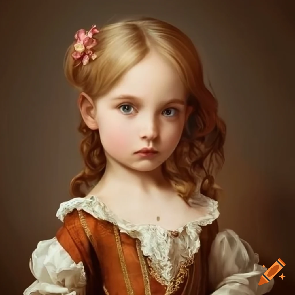 Baroquestyle portrait of a little girl on Craiyon