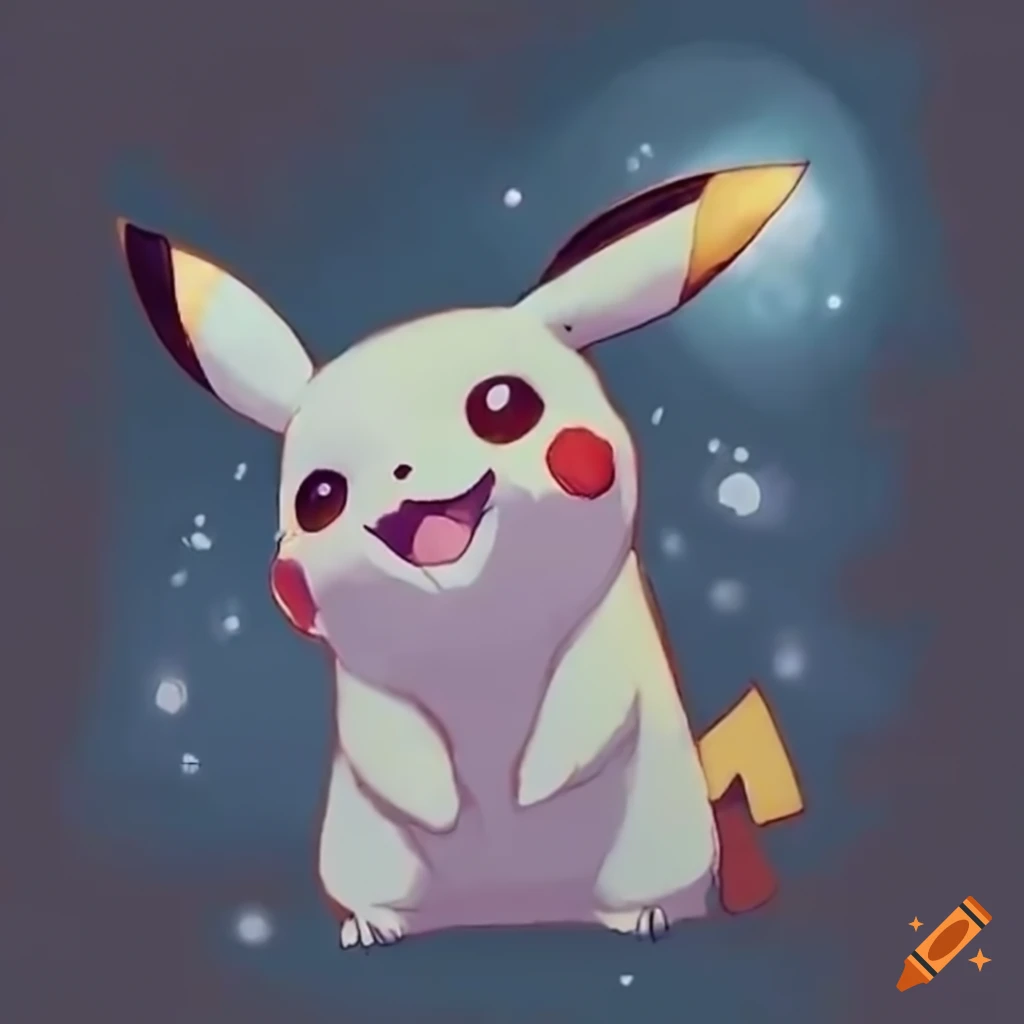 Pikachu with full moon in mysterious ambiance