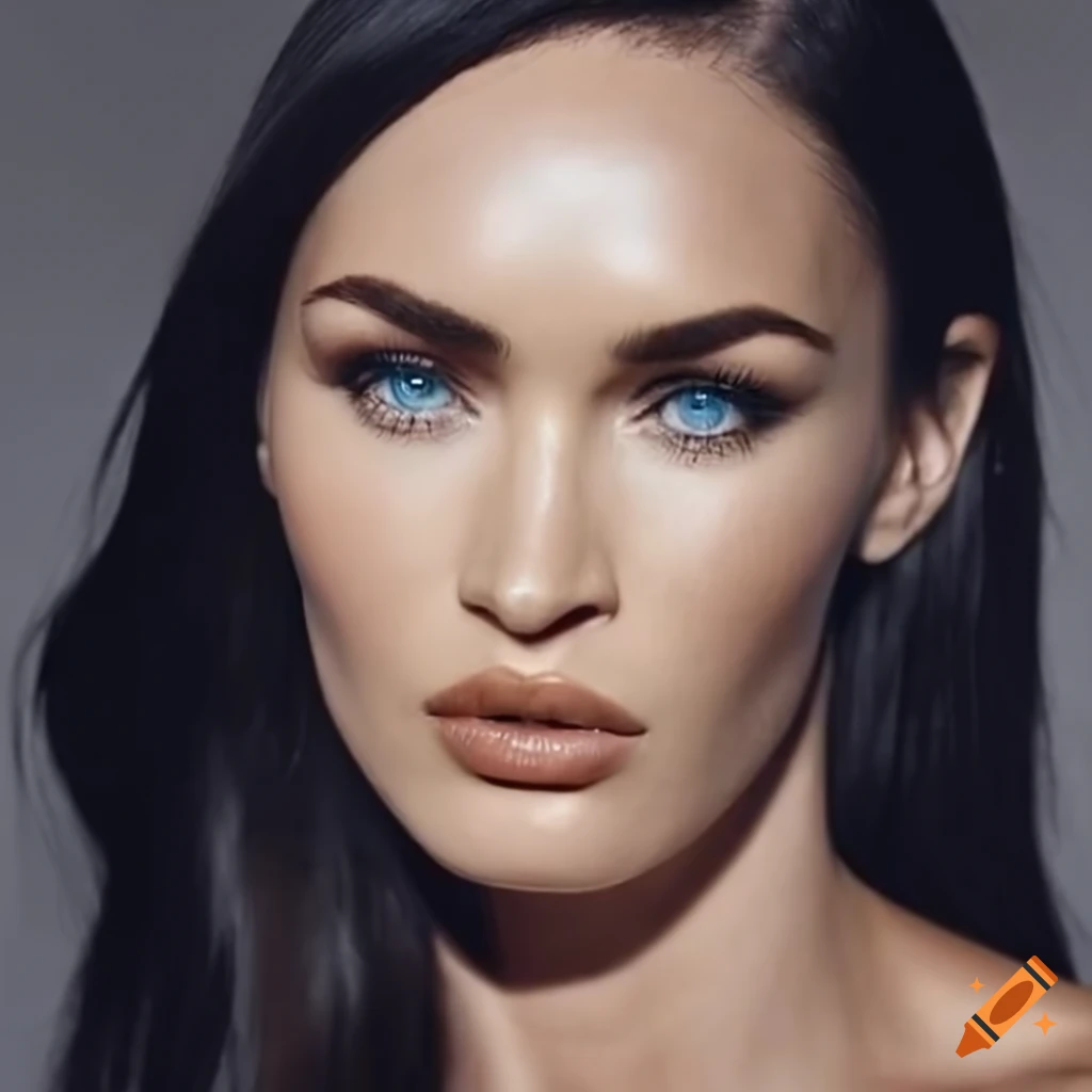 Close-up of megan fox's beautiful face on Craiyon