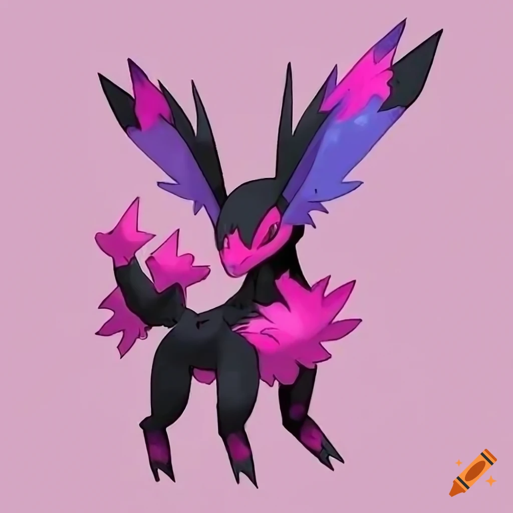 Official artwork of venomeon, a poison-type eeveelution