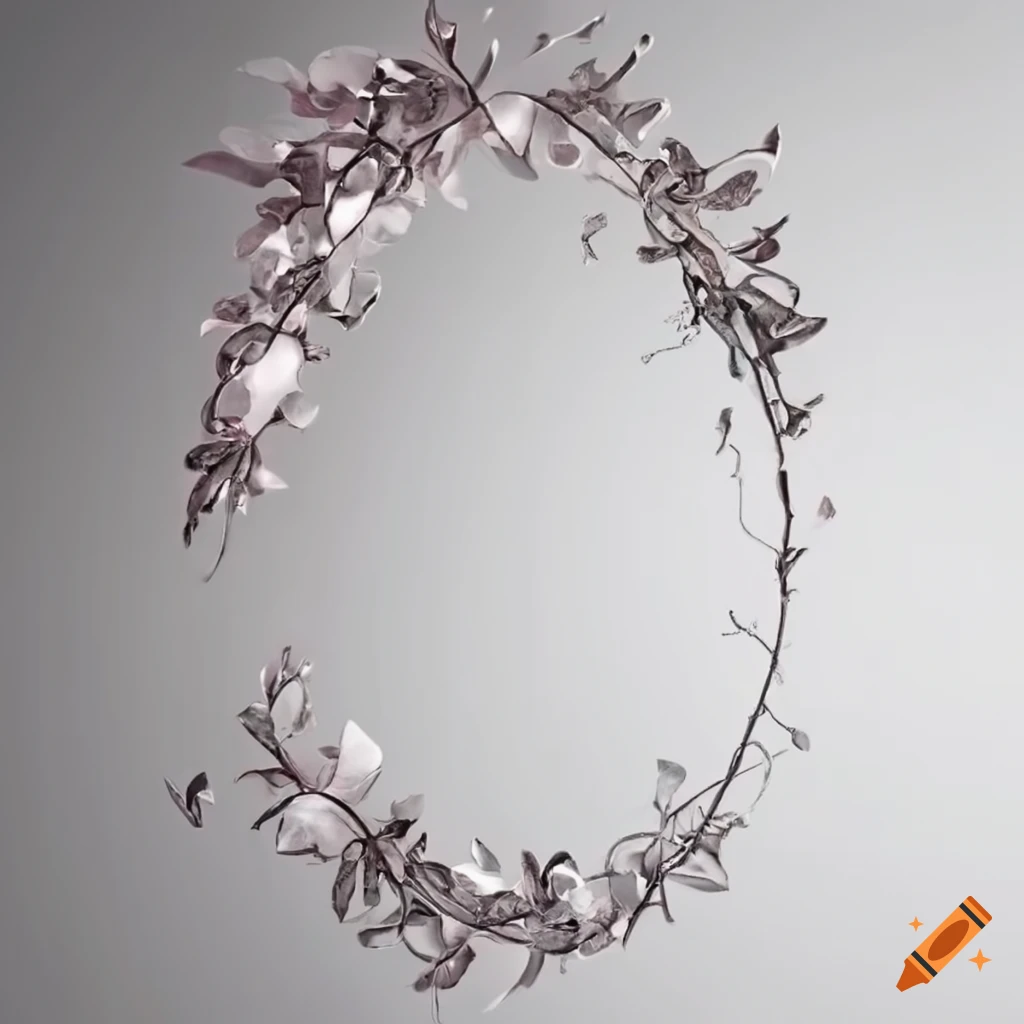 silver ornamental arch with wreath of leaves