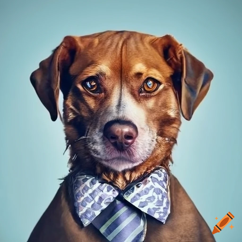 Dog wearing a tie on Craiyon