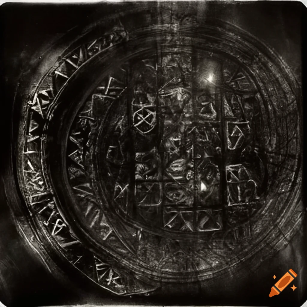 Rune-like script for a constructed language on Craiyon