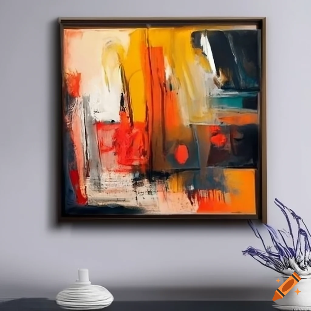 abstract expressionism art in a modern interior