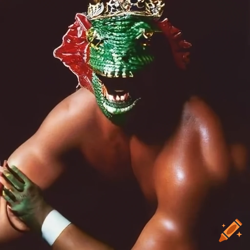 1980s wrestling magazine cover with a lizardman champion