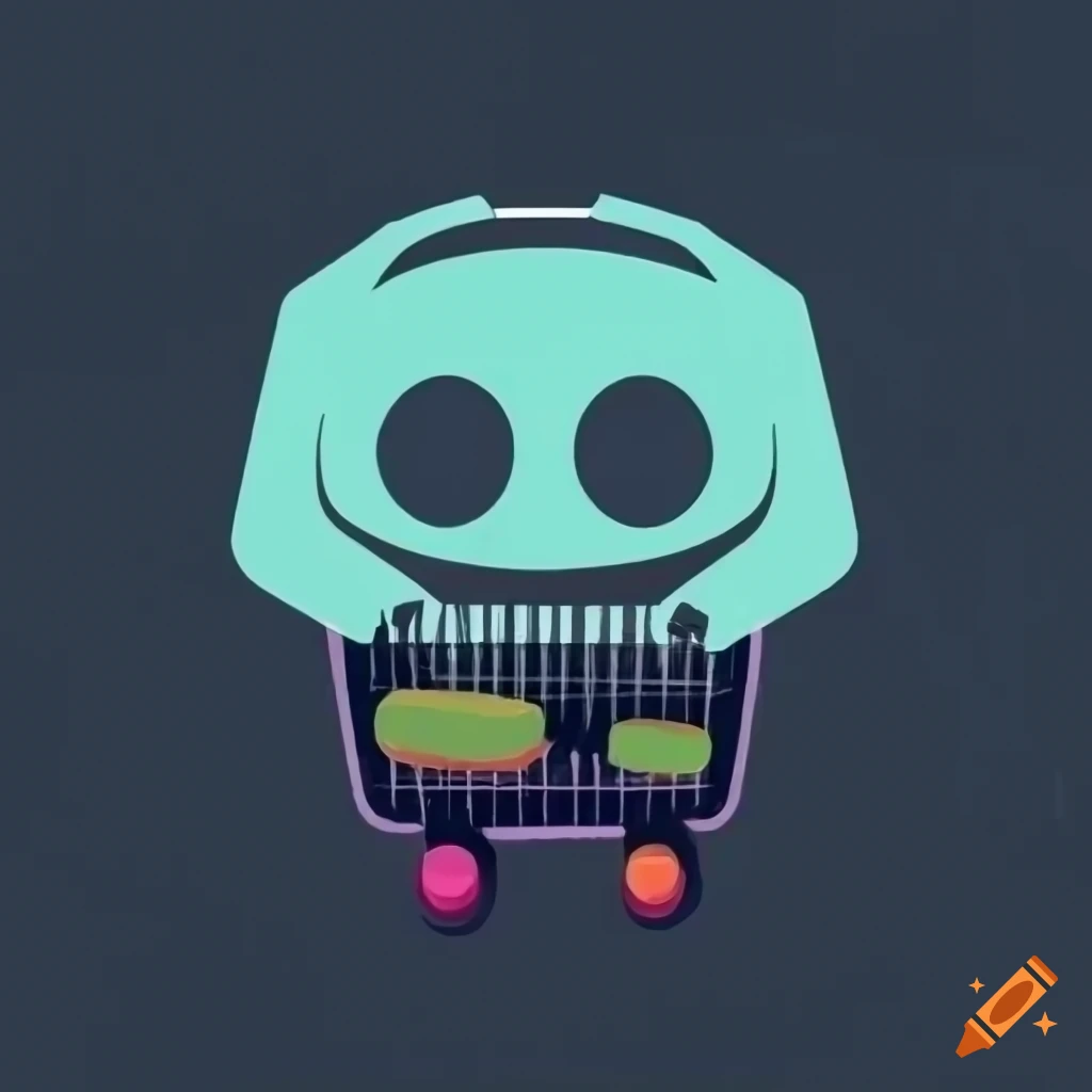 Discord app logo in a shopping cart on Craiyon