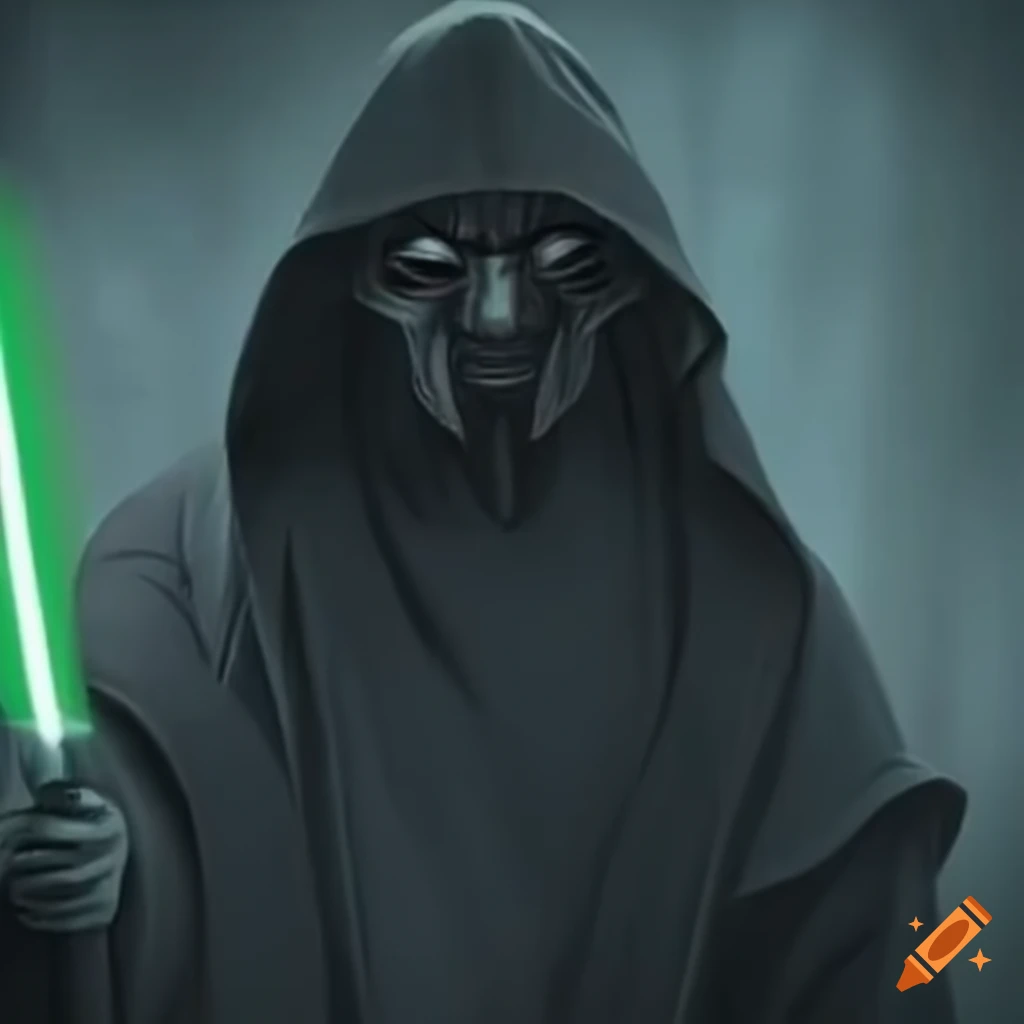Image of a mysterious gray jedi with a dark mask