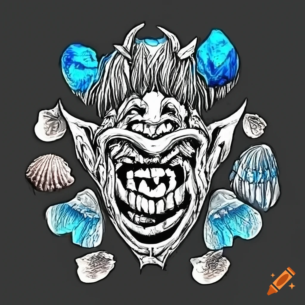 Scared Face Meme icon in Blue UI Style
