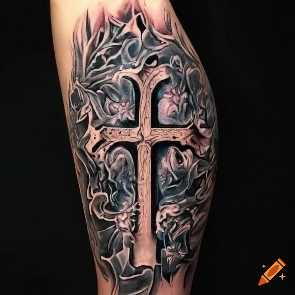 Black and Grey Celtic Cross Tattoo Design – Tattoos Wizard Designs
