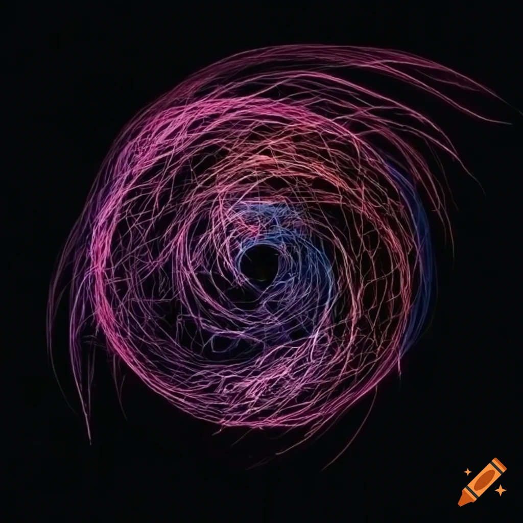 Abstract fiber artwork of yin yang symbol on Craiyon