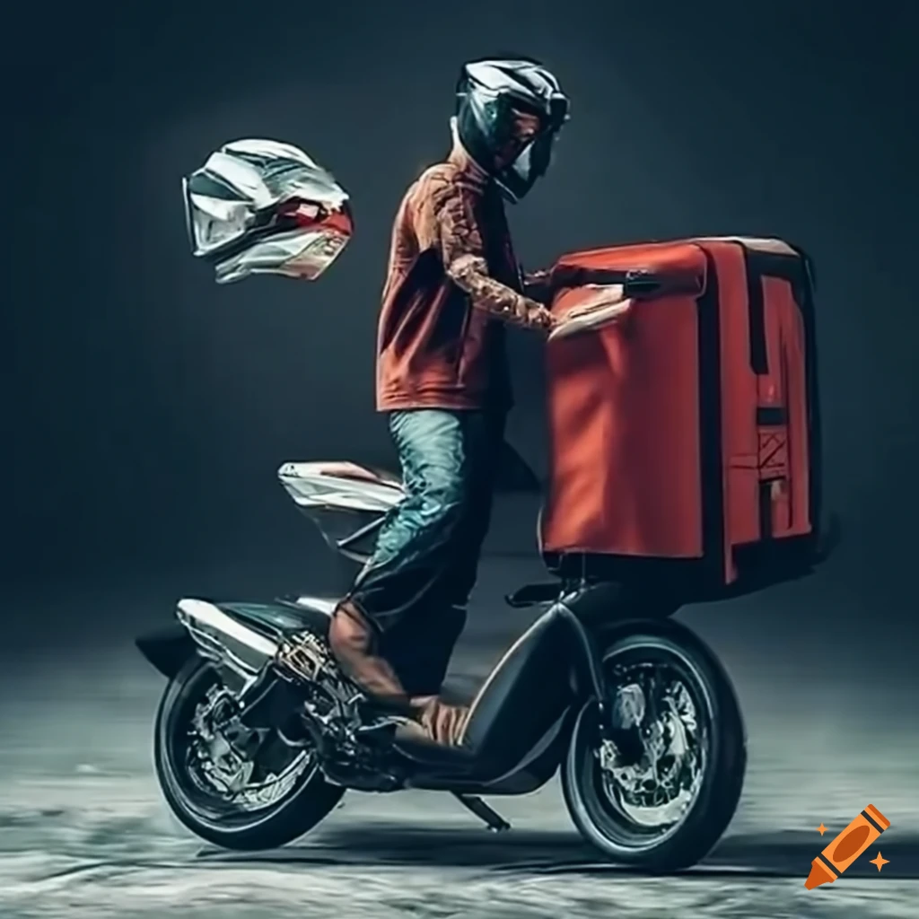 modern delivery motorcycle