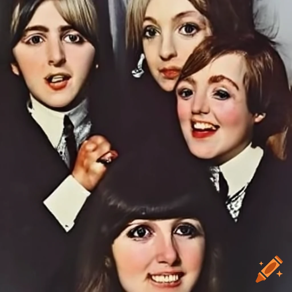 Artistic interpretation of the beatles as girls