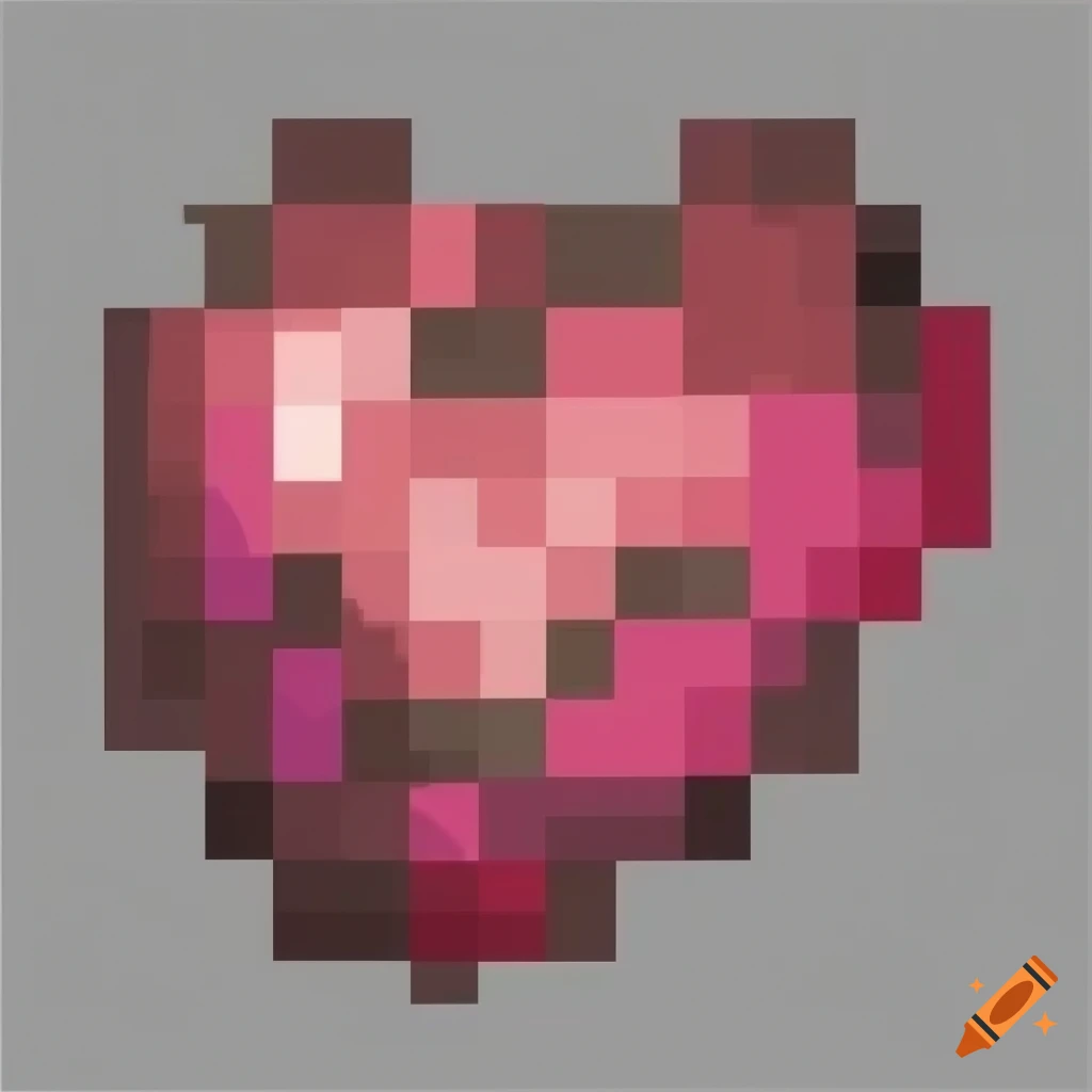 Realistic minecraft heart texture on Craiyon