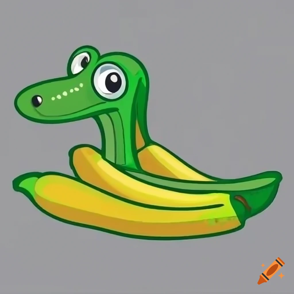 cartoon of a lizard dressed as a banana