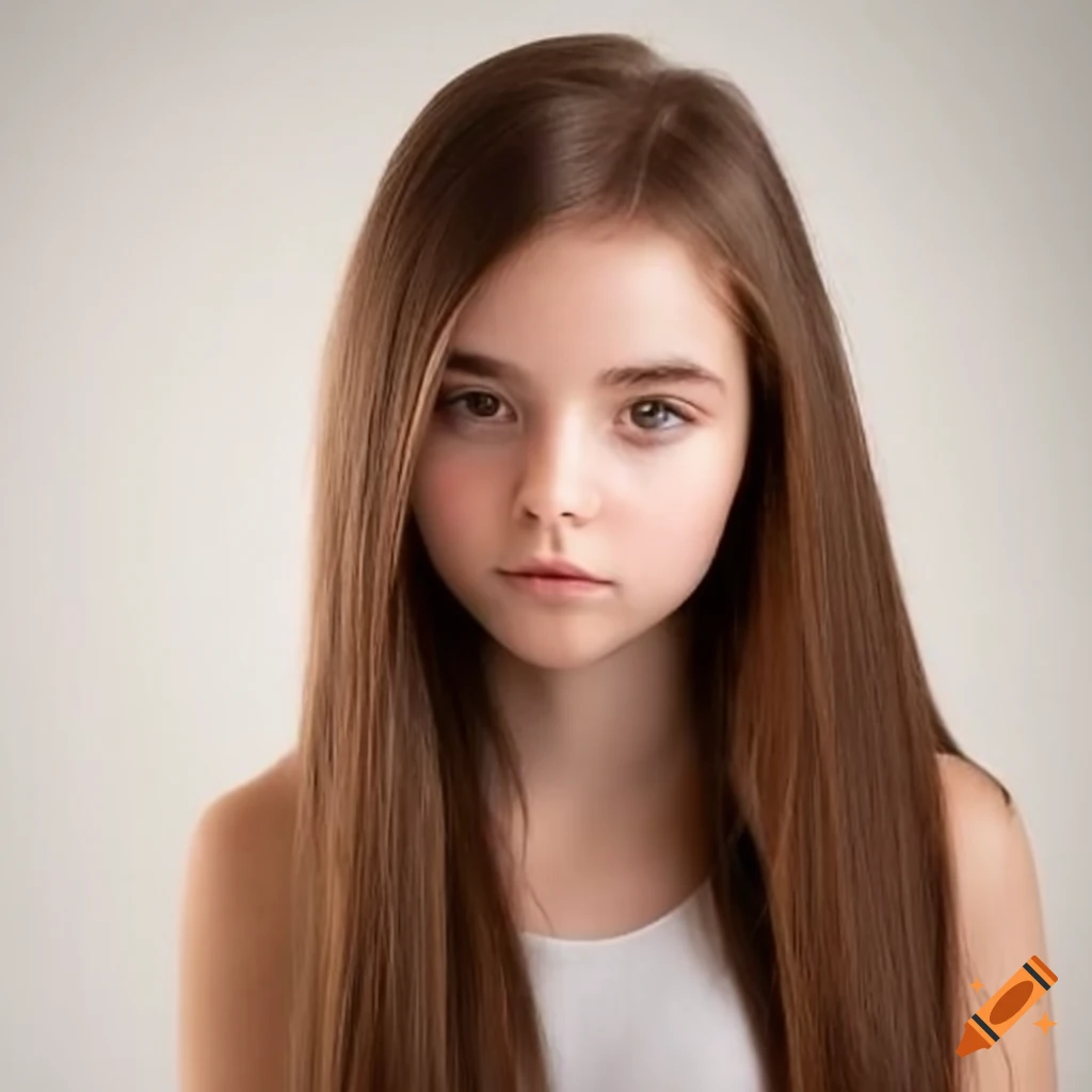 Portrait of a young woman with brown hair and brown eyes