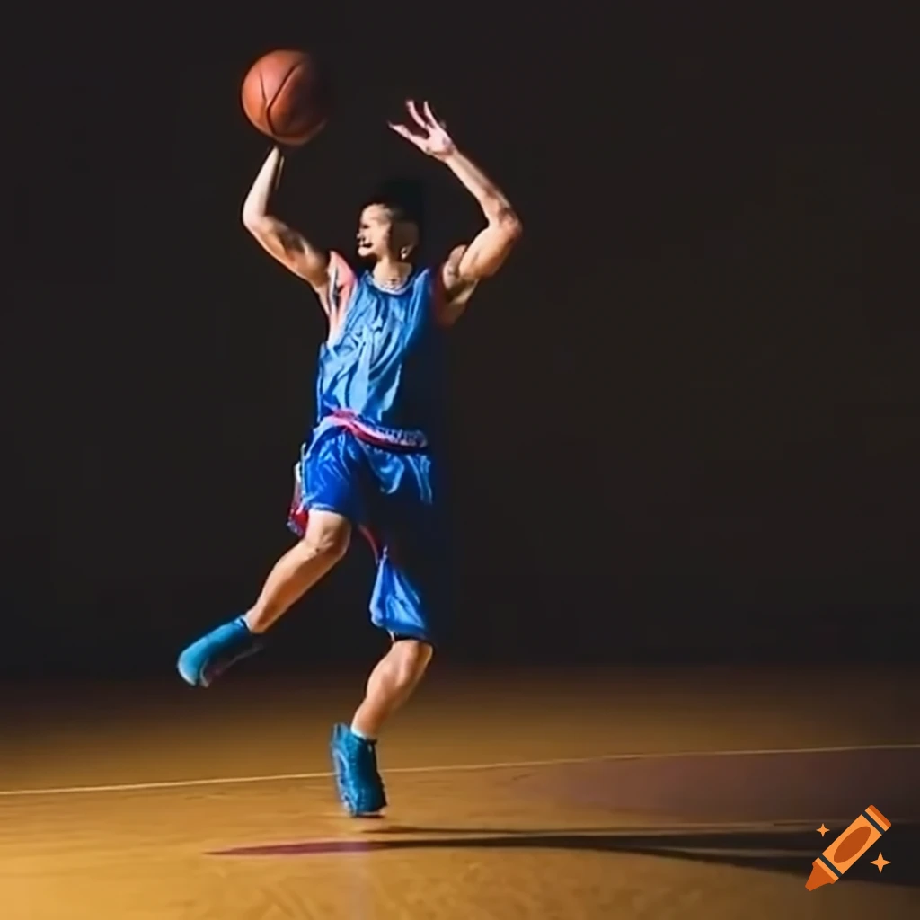 Basketball player displaying skills in a game on Craiyon