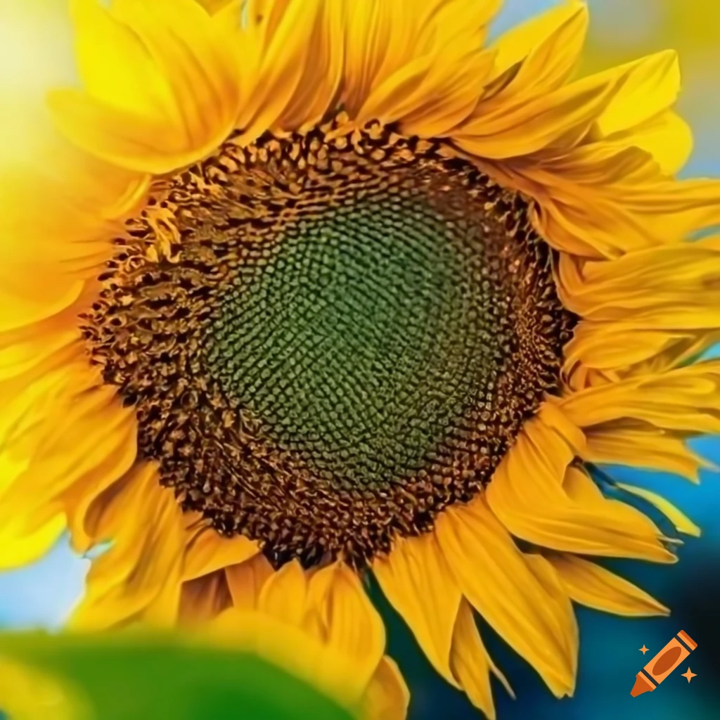 detailed close-up of a sunflower with blurred background