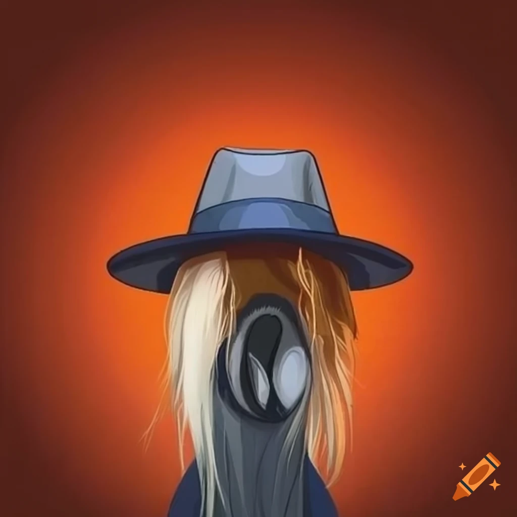 farm pony with a hat in a club