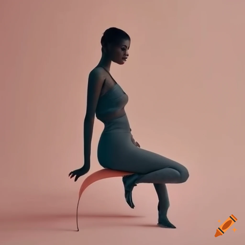 minimalist artwork of a sitting female