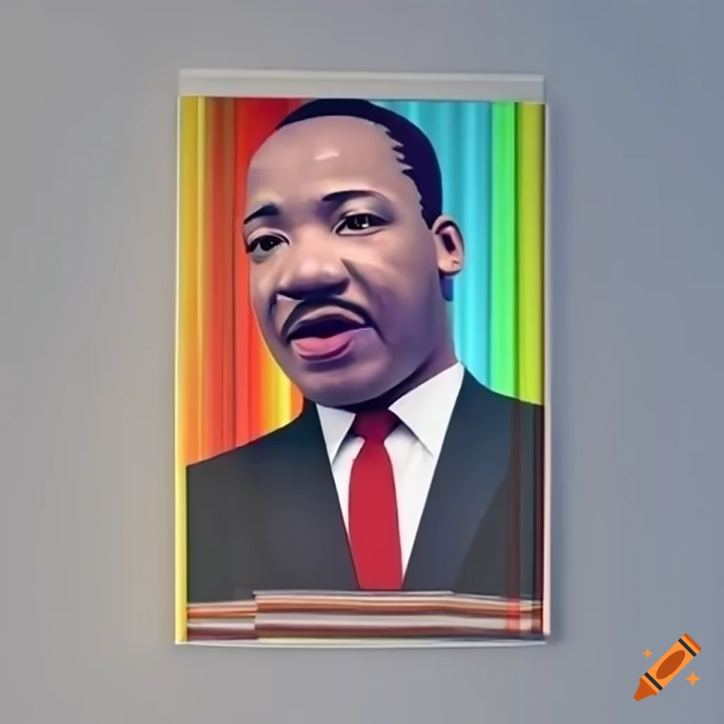 3d animated poster of martin luther king giving a speech