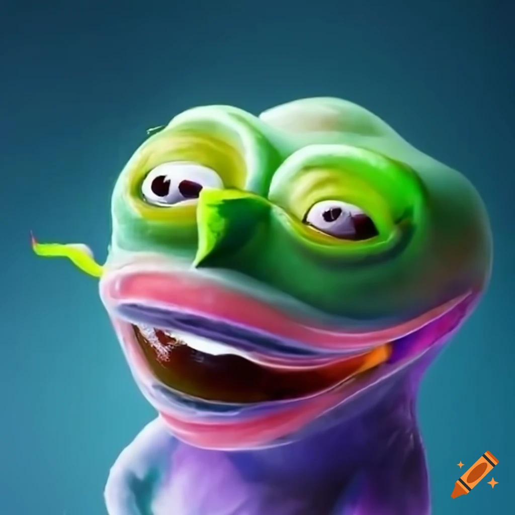 Pepega Eating A Crayon On Craiyon
