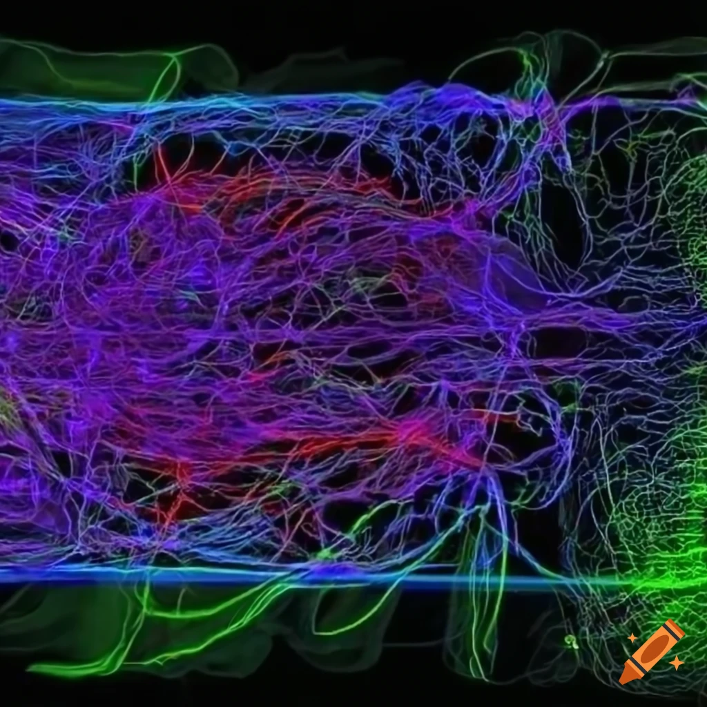 Schematic of a neural network architecture on craiyon