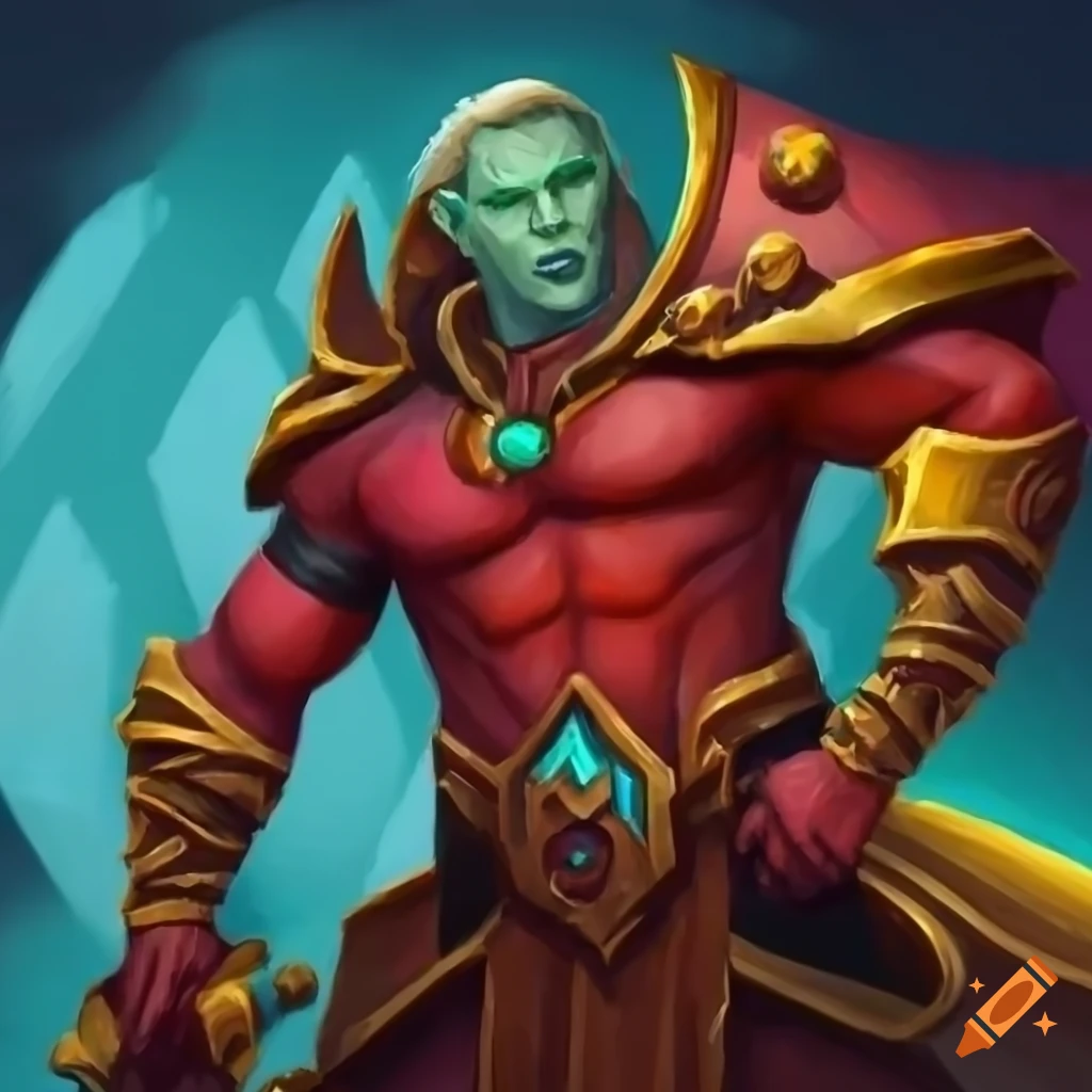 Painting of a male triton paladin on craiyon
