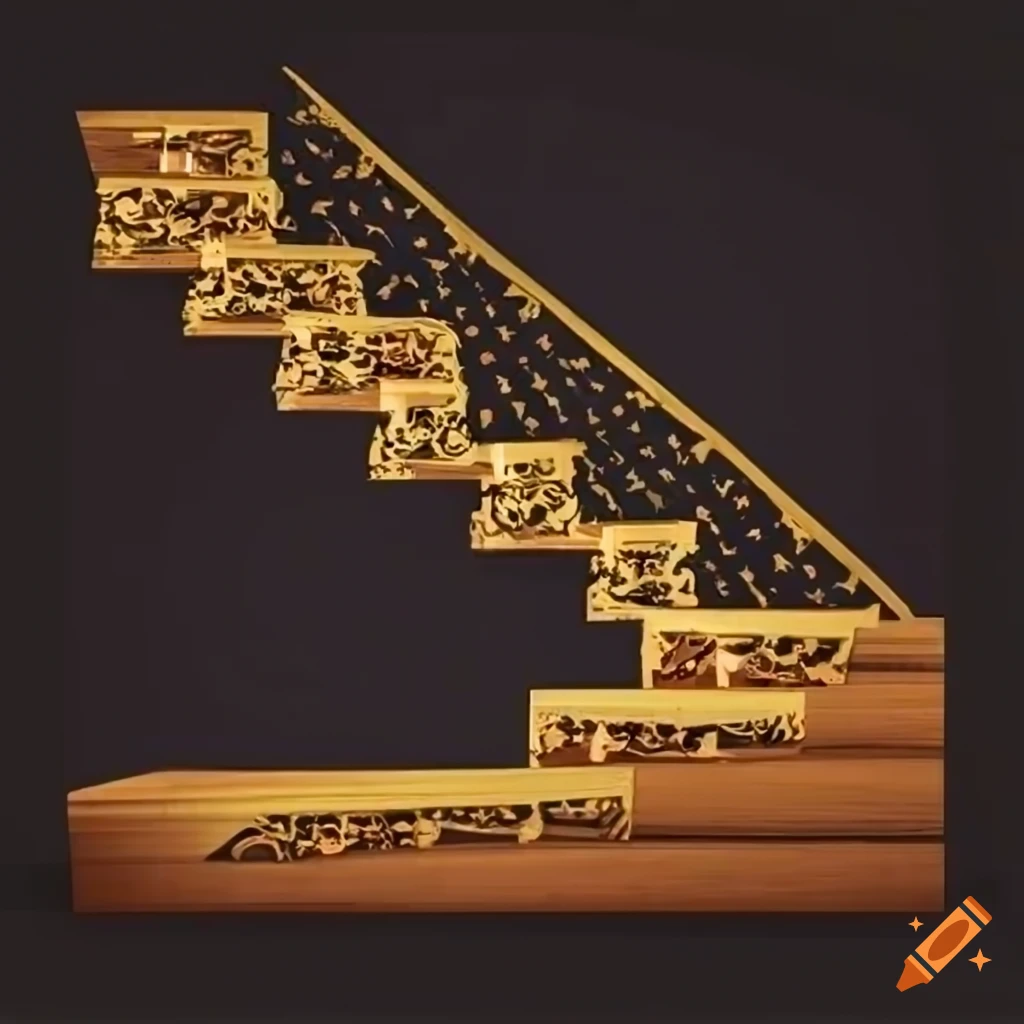 vector art of a staircase made of trophies