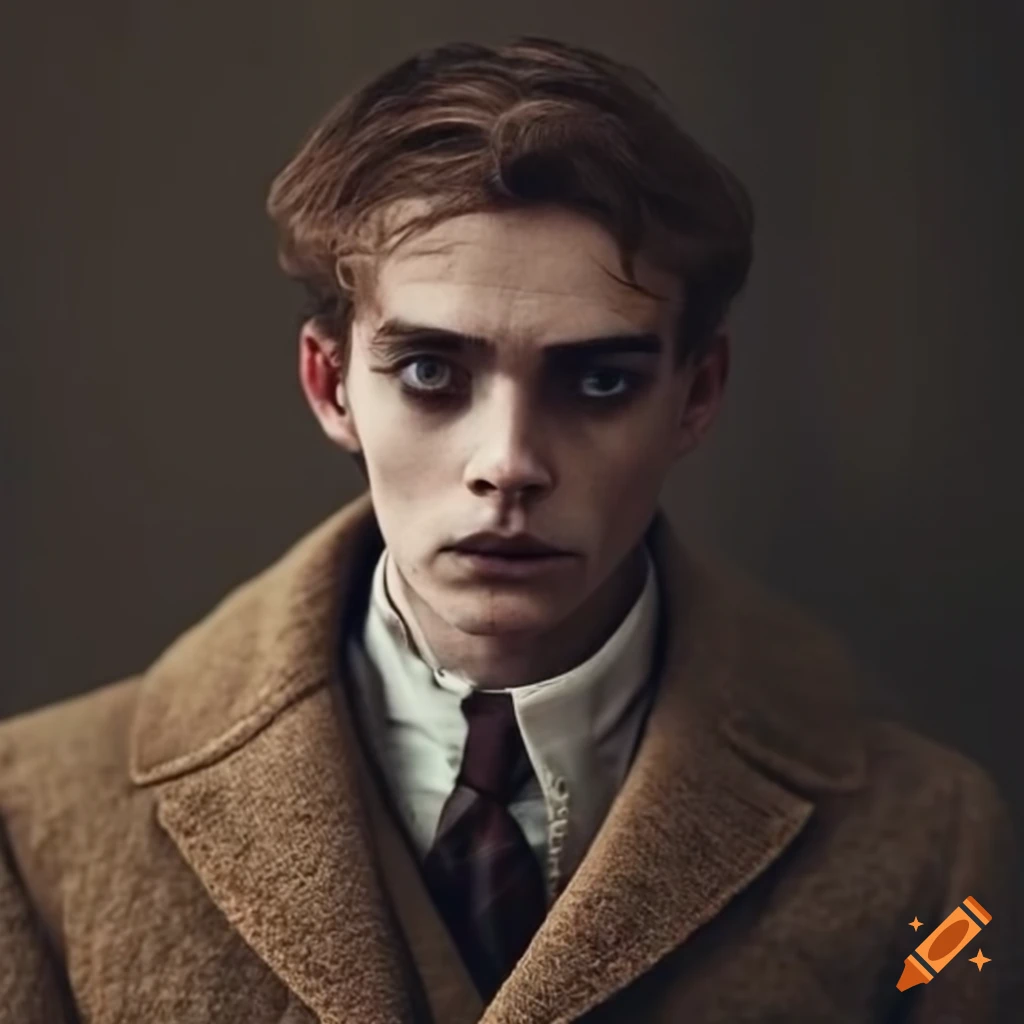 tweed-wearing man in a dark academia style