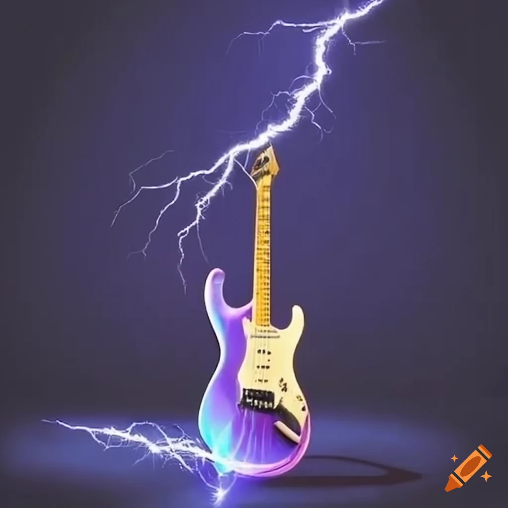 Electric Guitar With Lightning Bolts