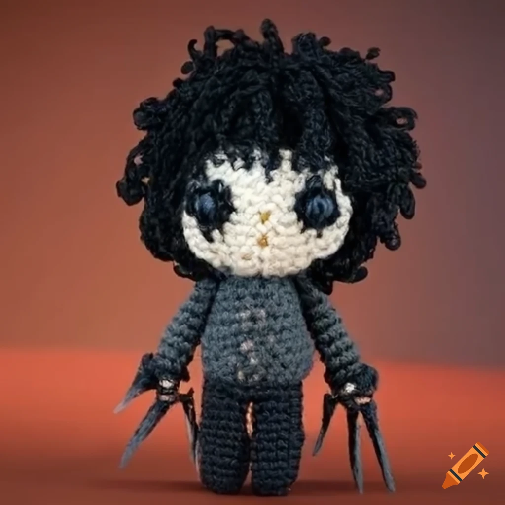 handmade Amigurumi doll of Edward Scissorhands