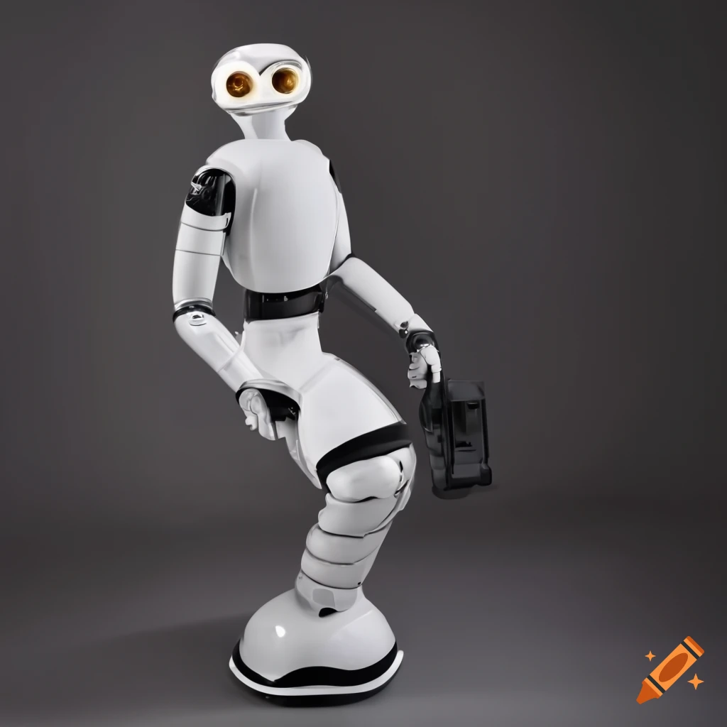 robot with a food processor head