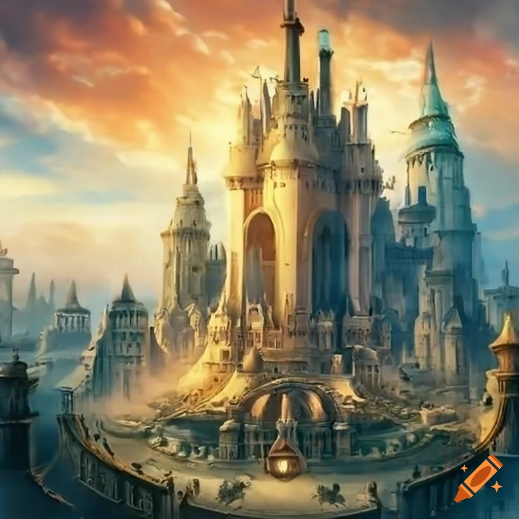 Detailed artwork of a fantasy capital - 4444f4813a9c490eb97ca8290506081d.webp