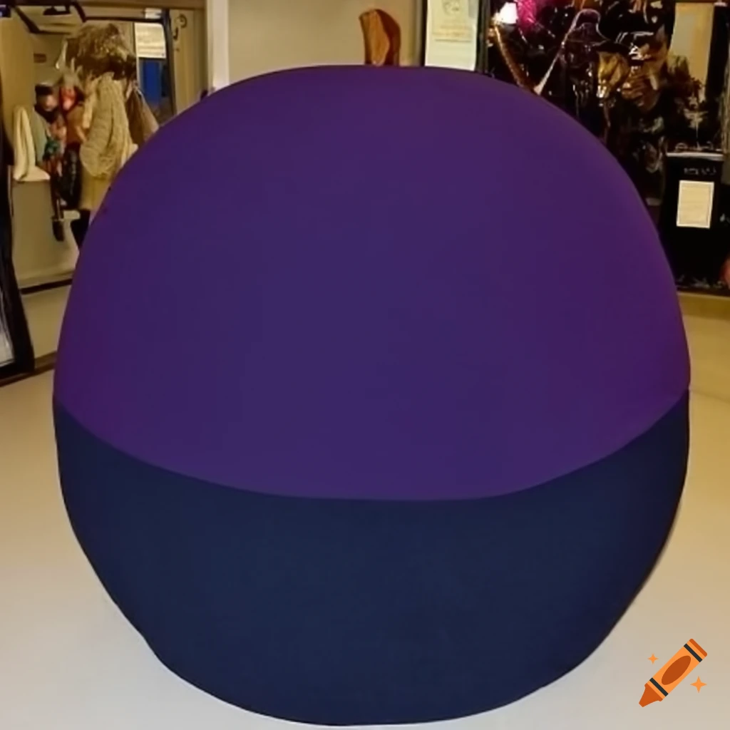 stylish inflated fabric ball with navy-blue and dark-purple colors