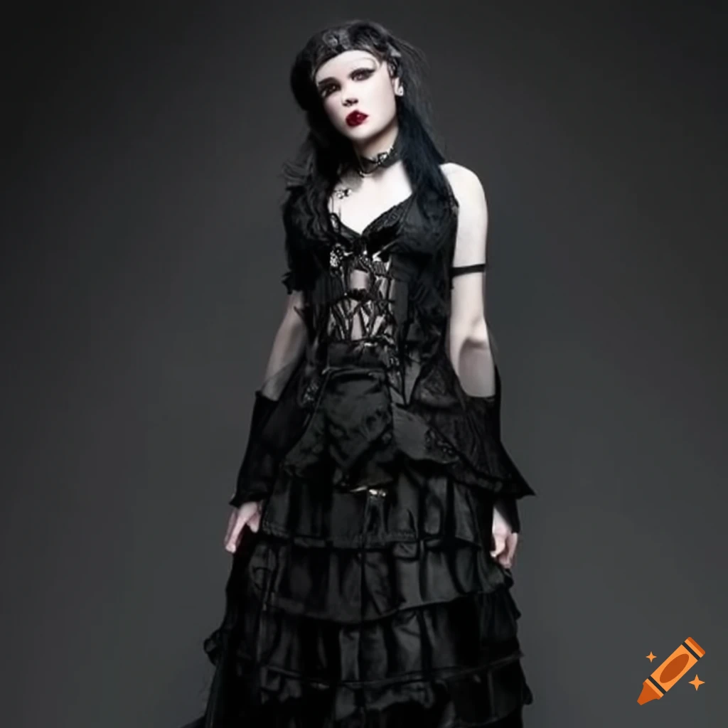 Women wearing elaborate modern gothic outfits