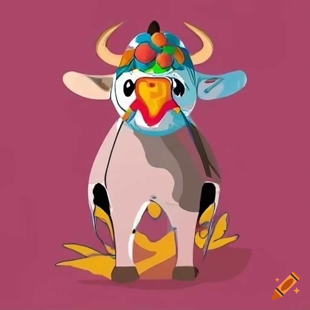 Turkey wearing cow costume on craiyon