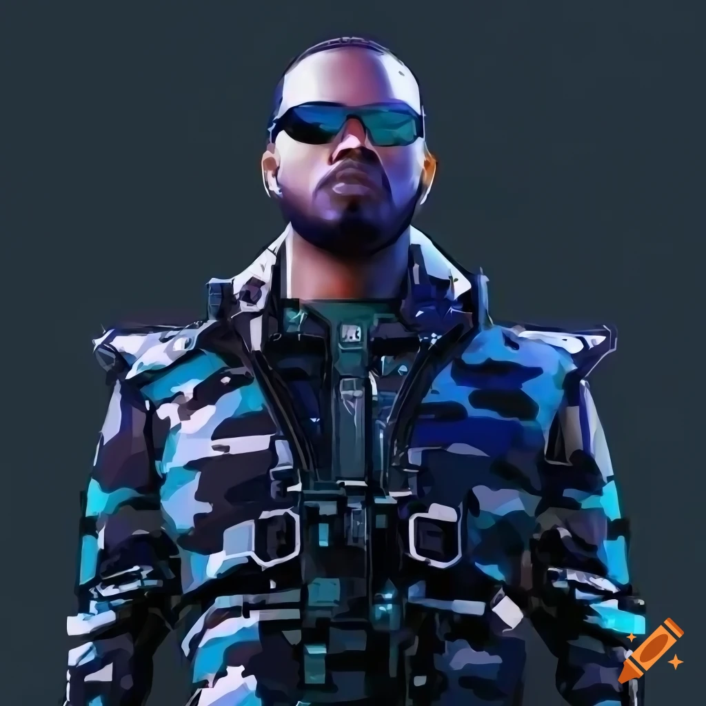 digital painting of a black male spy in futuristic outfit
