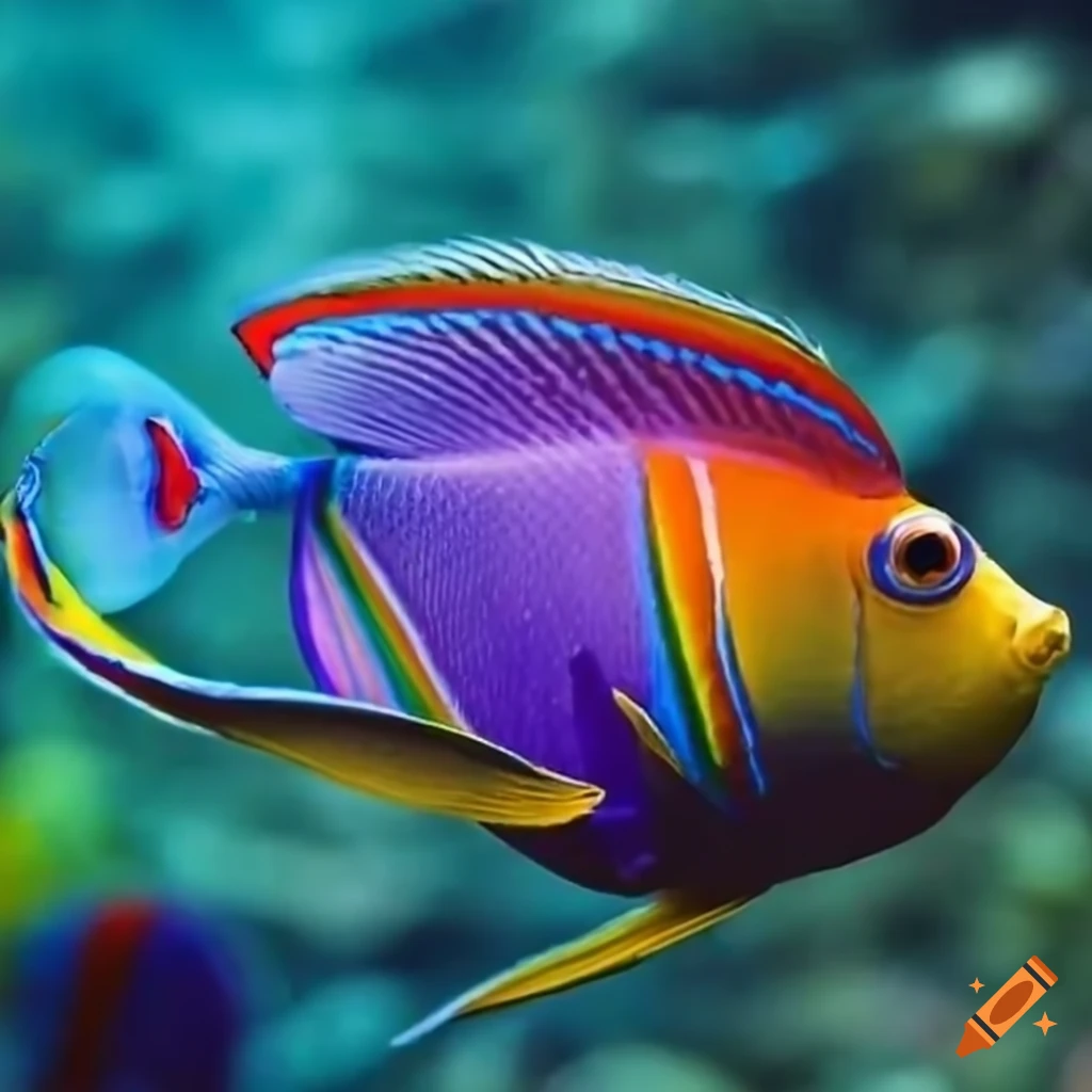 Vibrant underwater landscape with colorful fish on Craiyon