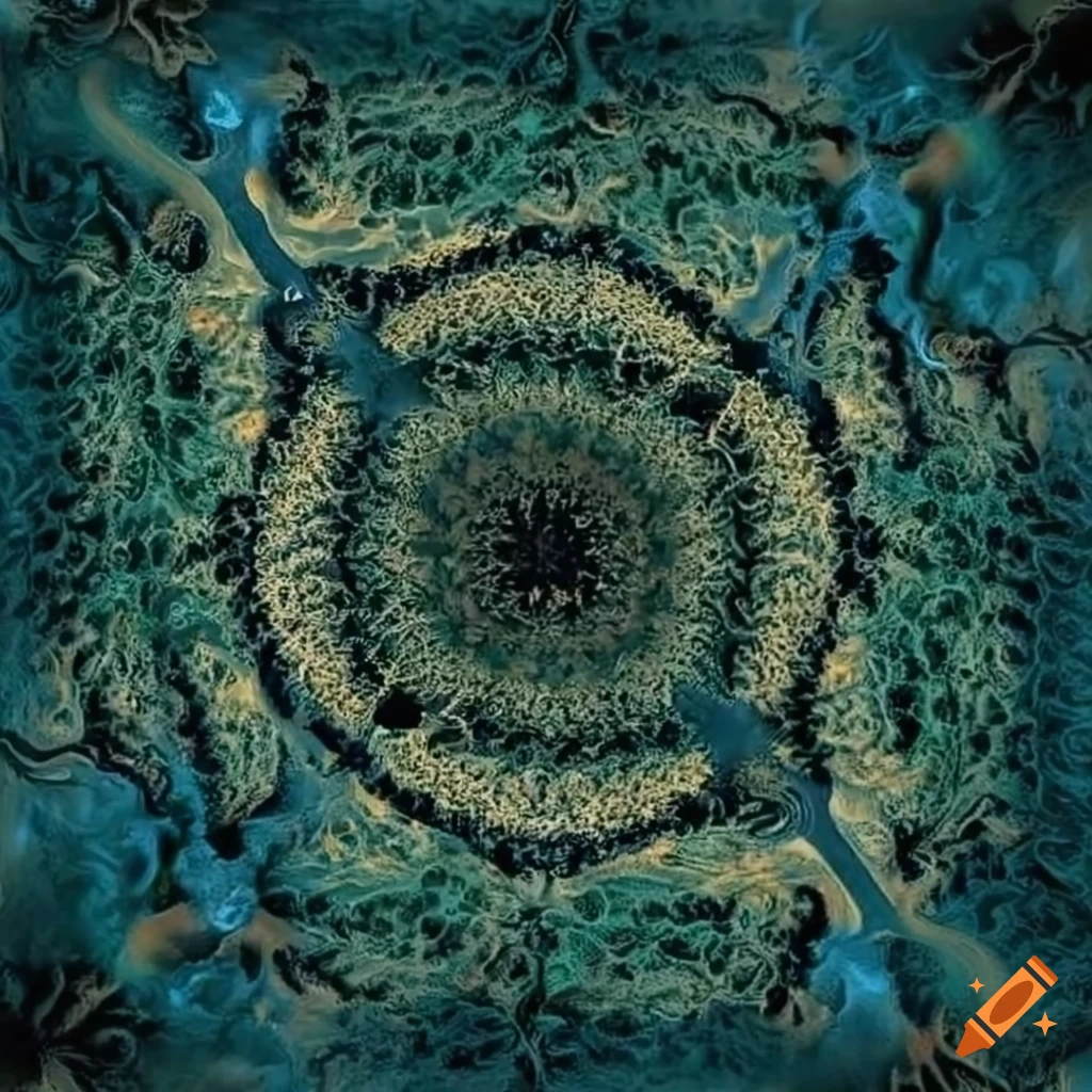abstract fractal art in Haeckel style