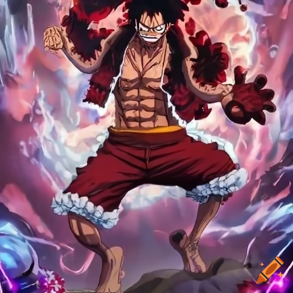 Full-body image of luffy in gear 5 from one piece on Craiyon
