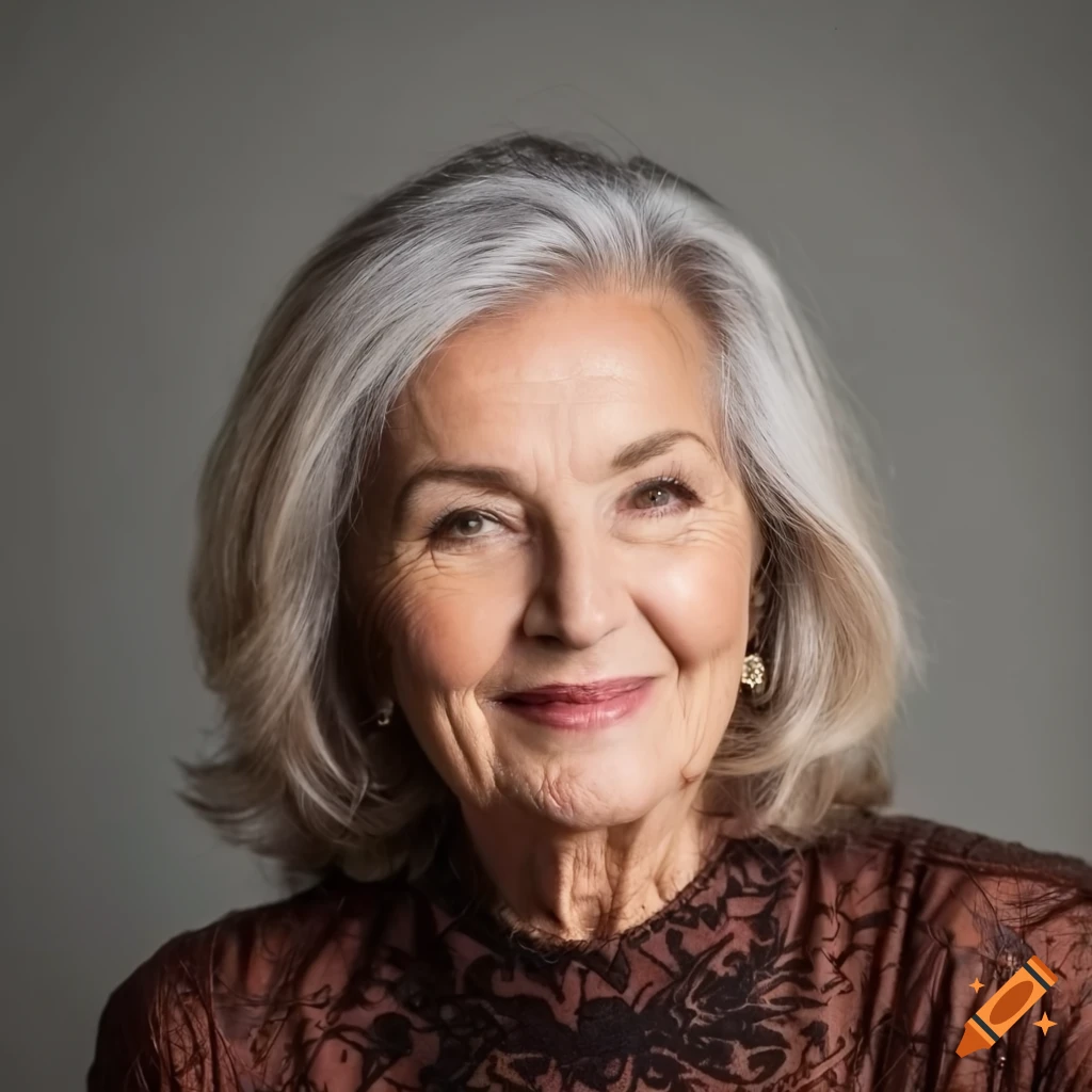 Beautiful 70 Year Old Argentinian Woman With Brown Hair And Light Blue 
