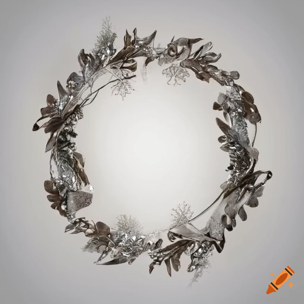 silver wreath of leaves arch