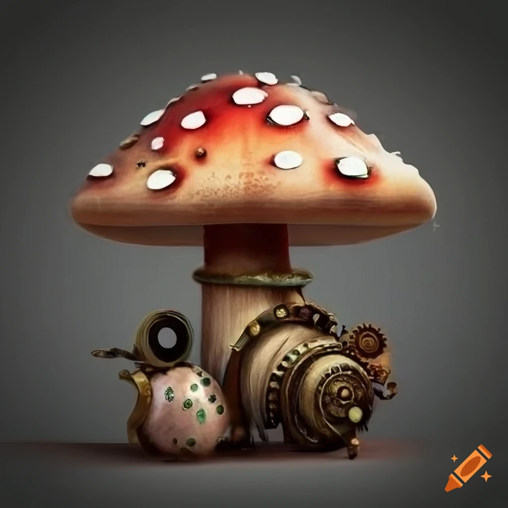 vintage steampunk mushroom artwork