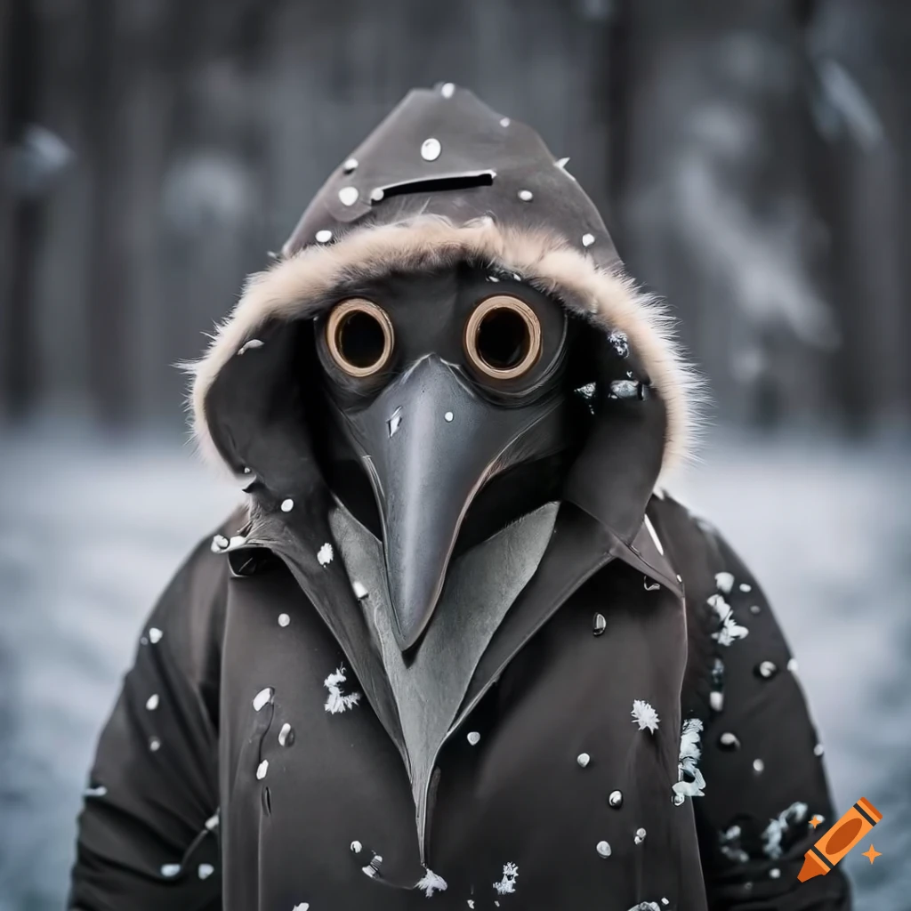 plague doctor standing in the snow