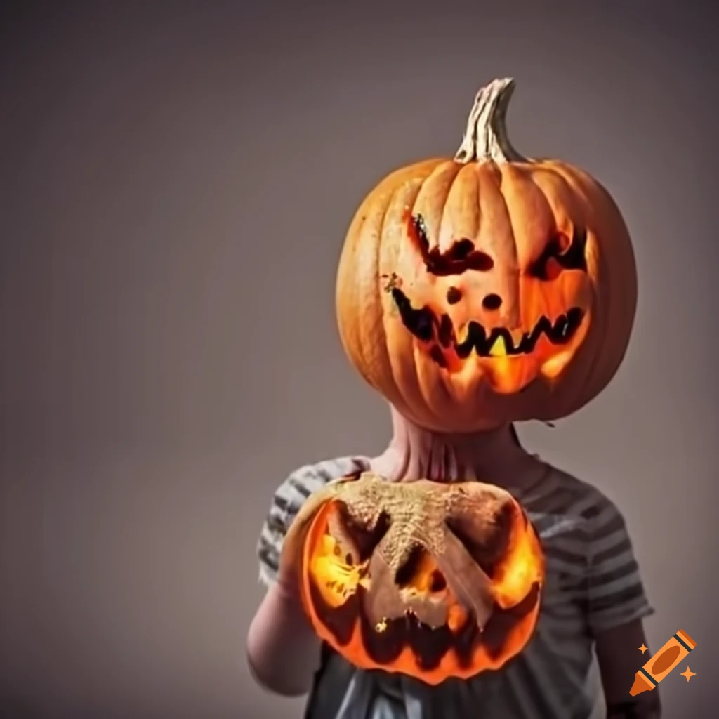 scary pumpkin to frighten kids
